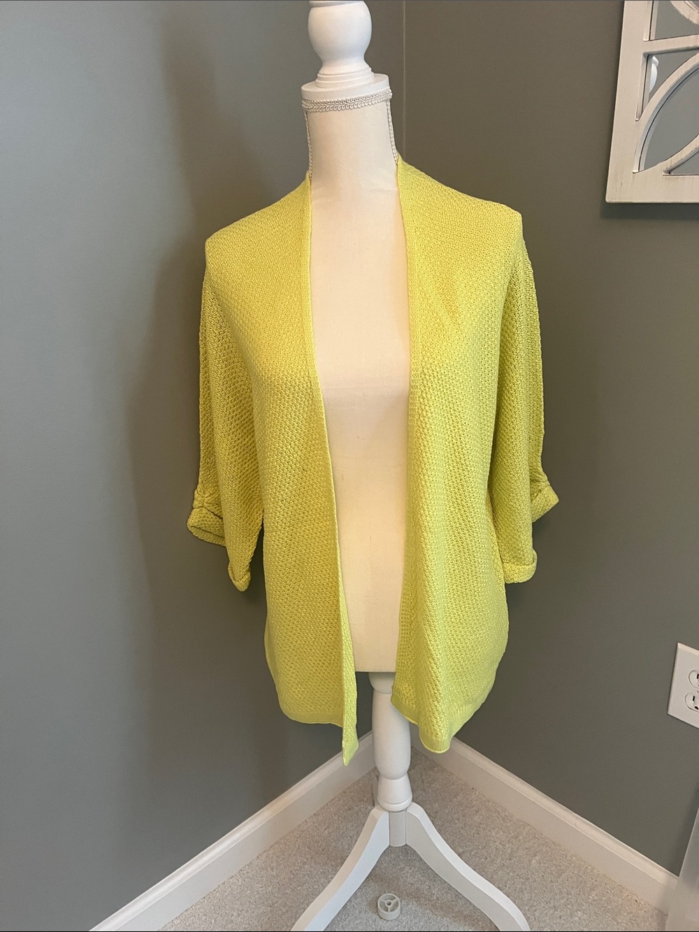 Staccato Lemon Yellow Open-Front Women's Cardigan